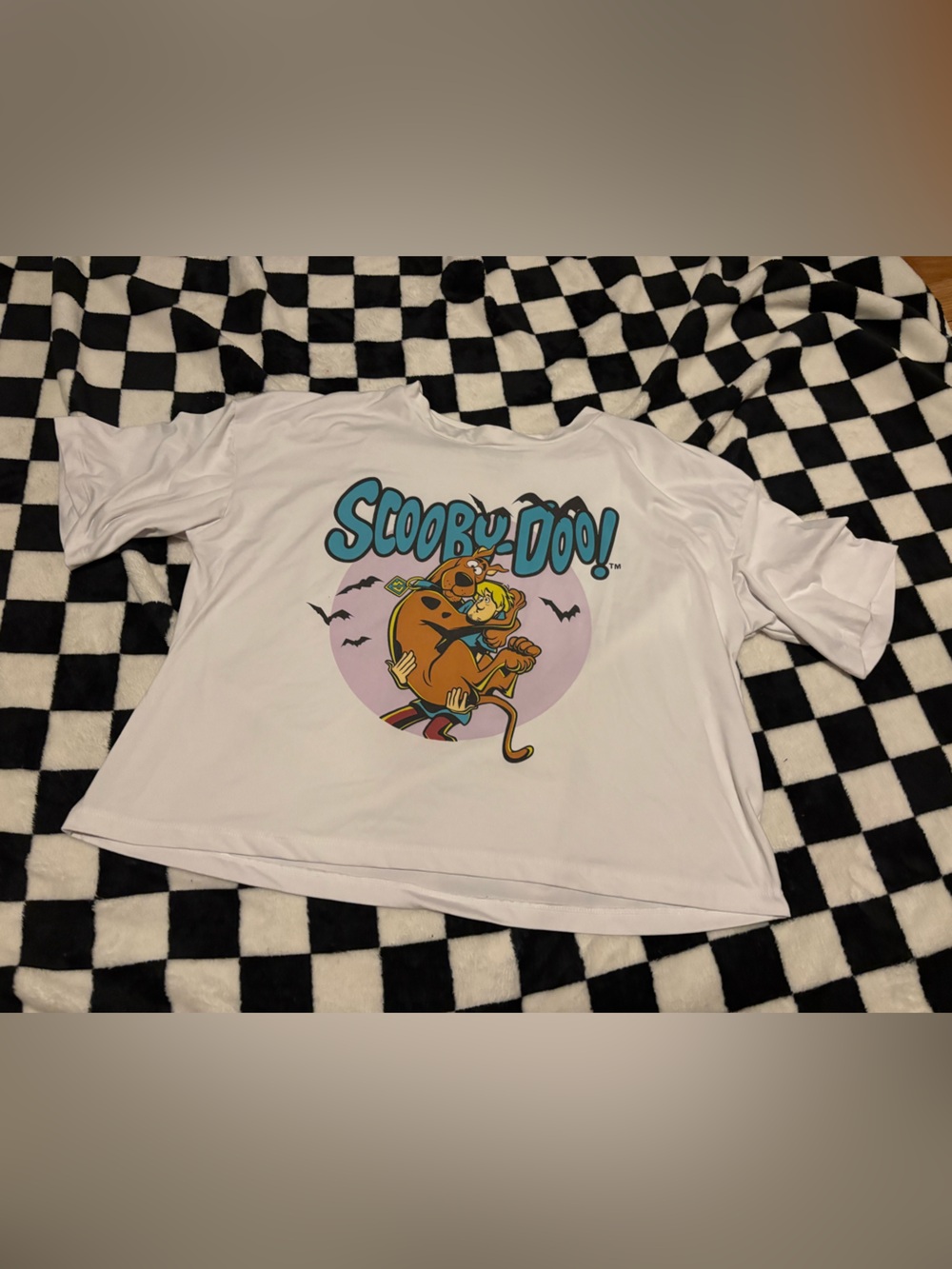 Ladies small over sized cropped Scooby doo tshirt